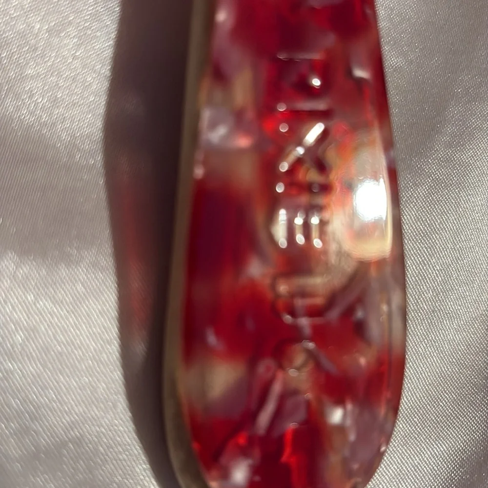 Red and Gold Hair bamboo Brush - Picture 2 of 3